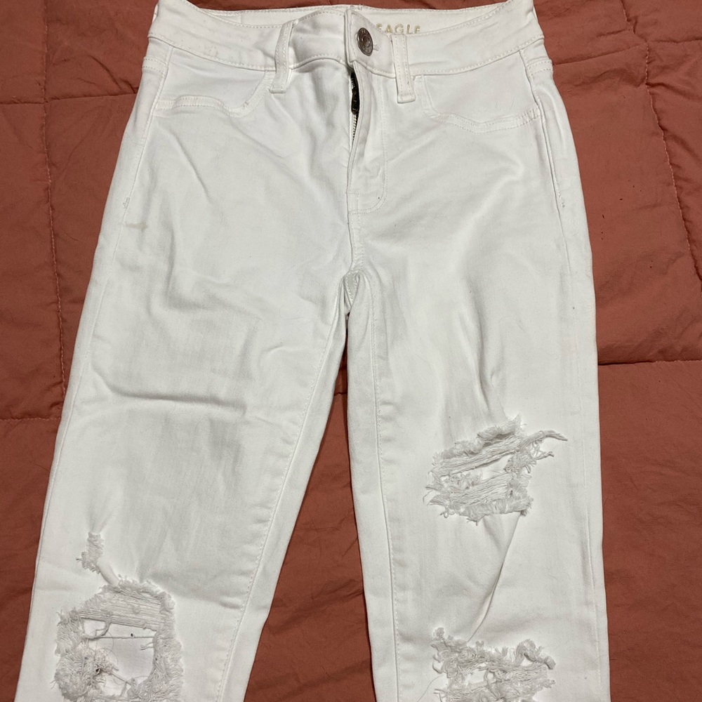 White distressed American Eagle jeans